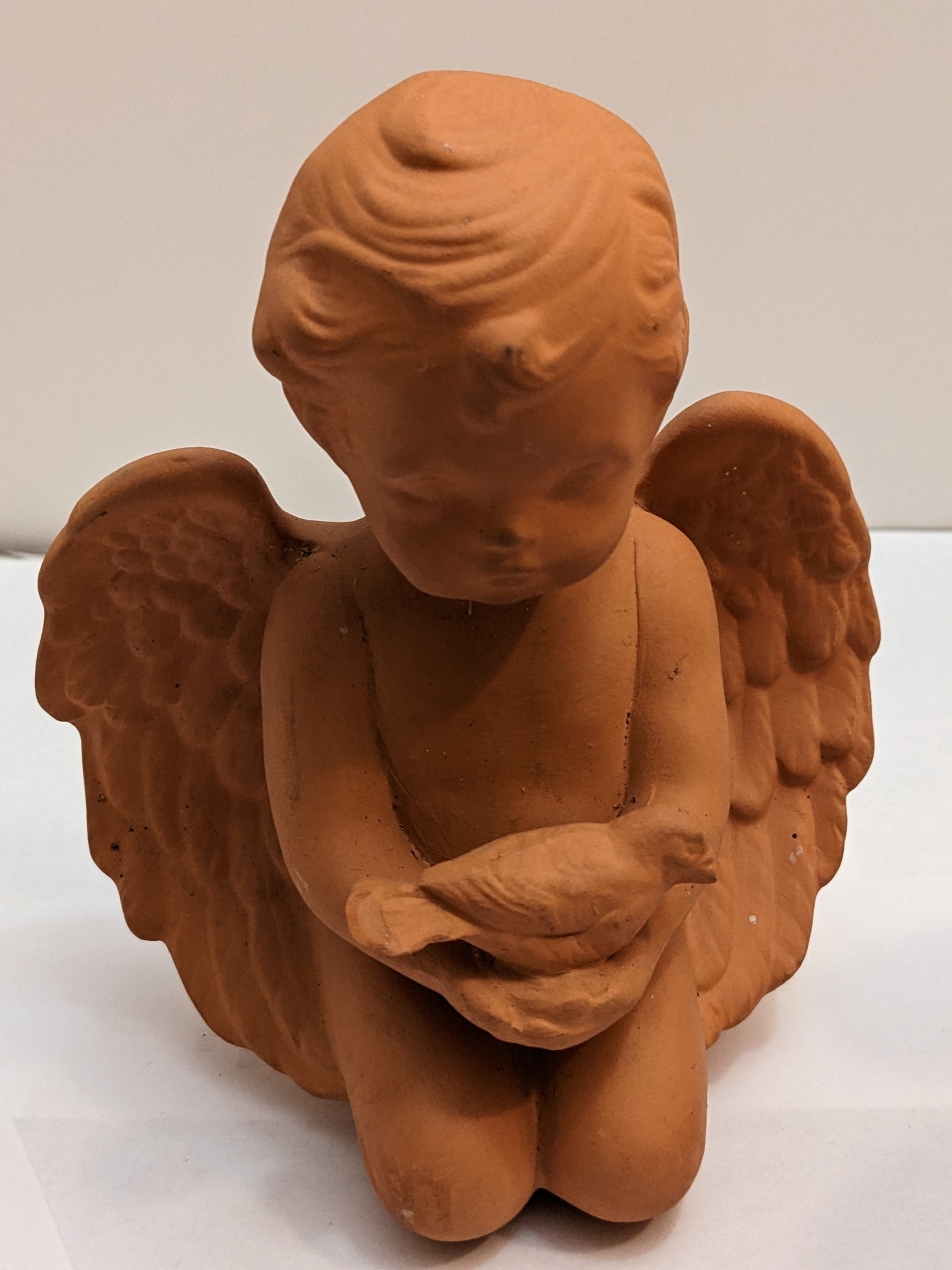 Pair of terracotta angels, 5" tall 5" wide - image 1